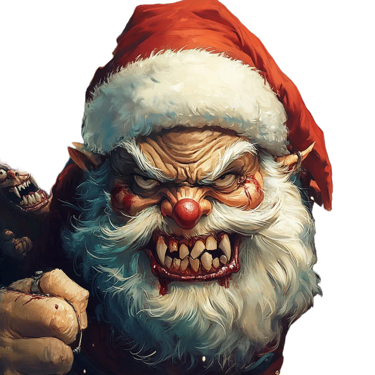 Scary Santa Claus Vinyl Car Decal Sticker – Waterproof & UV-Resistant 8"