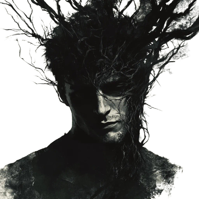 Thorned Shadow Man Vinyl Car Decal Sticker – Waterproof & UV-Resistant 8"