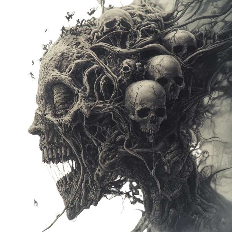 Biomechanical Horror Figure Vinyl Car Decal Sticker – Waterproof & UV-Resistant 8"