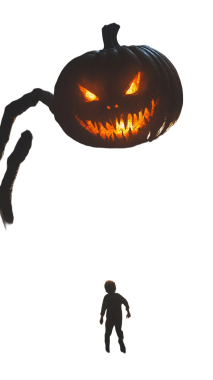 Pumpkin-Headed Monster Vinyl Car Decal Sticker – Waterproof & UV-Resistant 8"