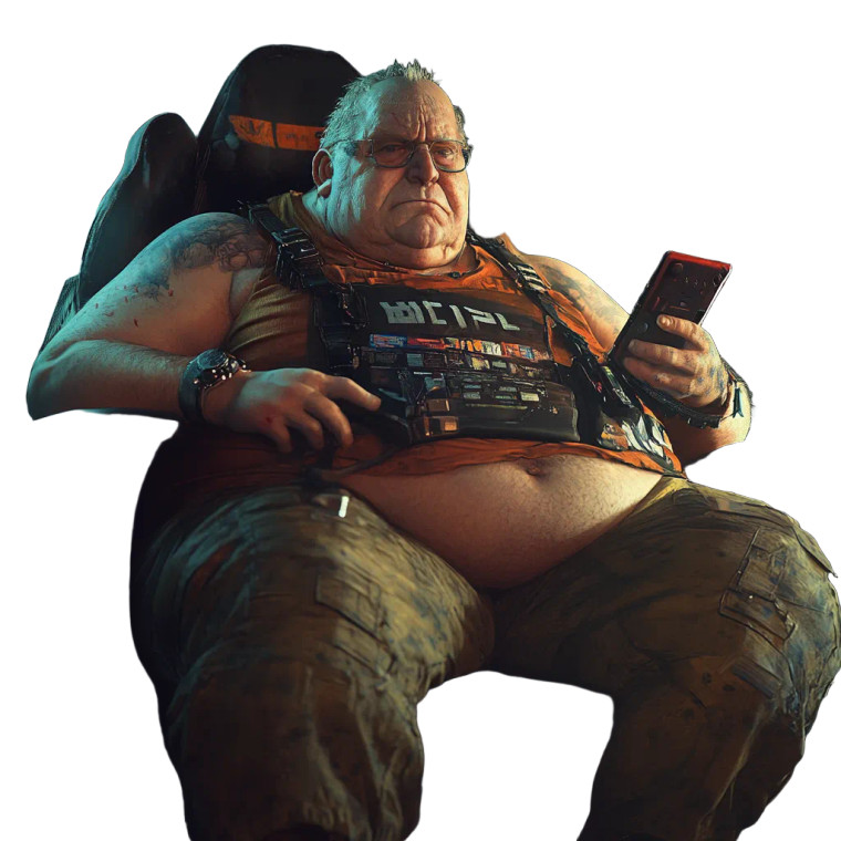 Obese Aged Gamer Vinyl Car Decal Sticker – Waterproof & UV-Resistant 8"