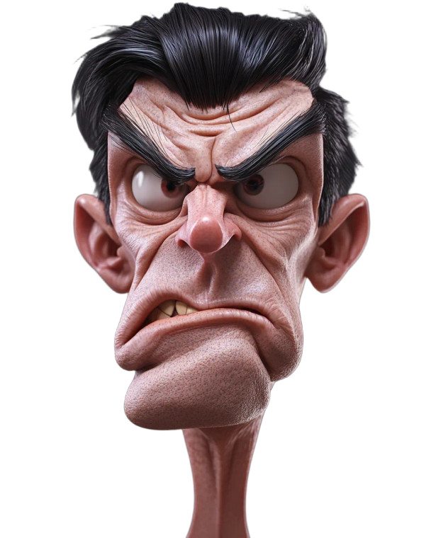 Grimacing Caricature Face Vinyl Car Decal Sticker – Waterproof & UV-Resistant 8"