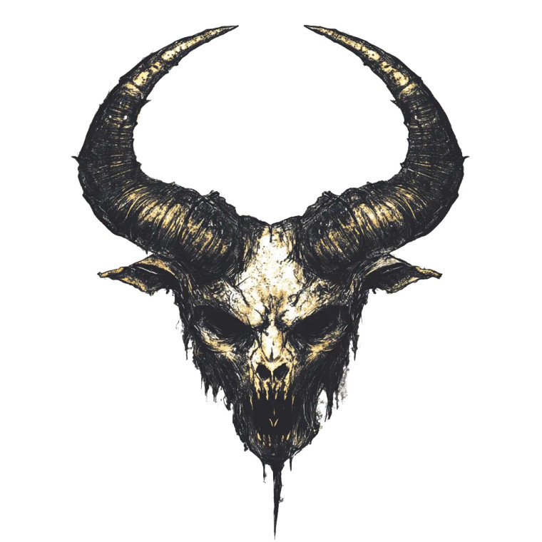 Golden Devil Face Vinyl Car Decal Sticker – Waterproof & UV-Resistant 8"