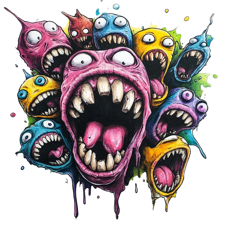 Wide-Mouthed Monsters Graffiti Vinyl Car Decal Sticker – Waterproof & UV-Resistant 8"