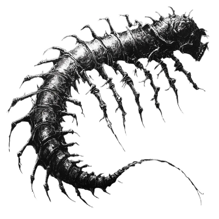 Grotesque Centipede Art Vinyl Car Decal Sticker – Waterproof & UV-Resistant 8"