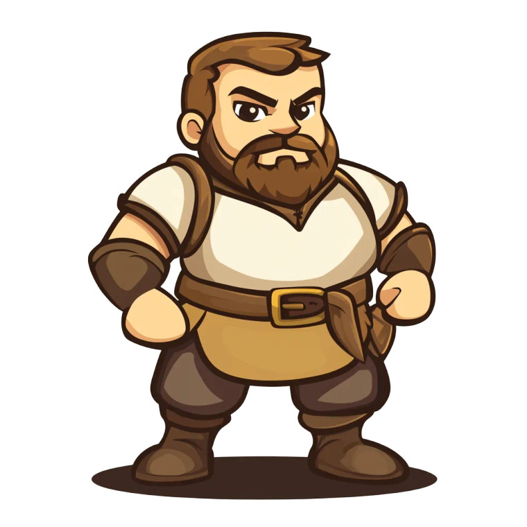 Medieval Peasant Cartoon Vinyl Car Decal Sticker – Waterproof & UV-Resistant 8"