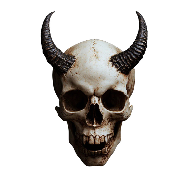 Horned Horror Skull Vinyl Car Decal Sticker – Waterproof & UV-Resistant 8"