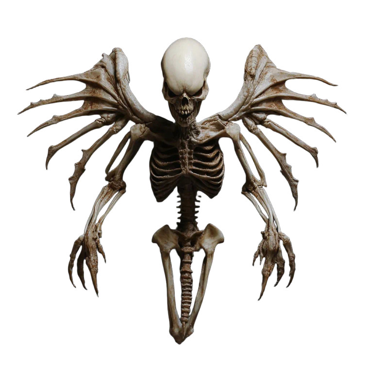 Evil Alien Skeleton Vinyl Car Decal Sticker – Waterproof & UV-Resistant 8"