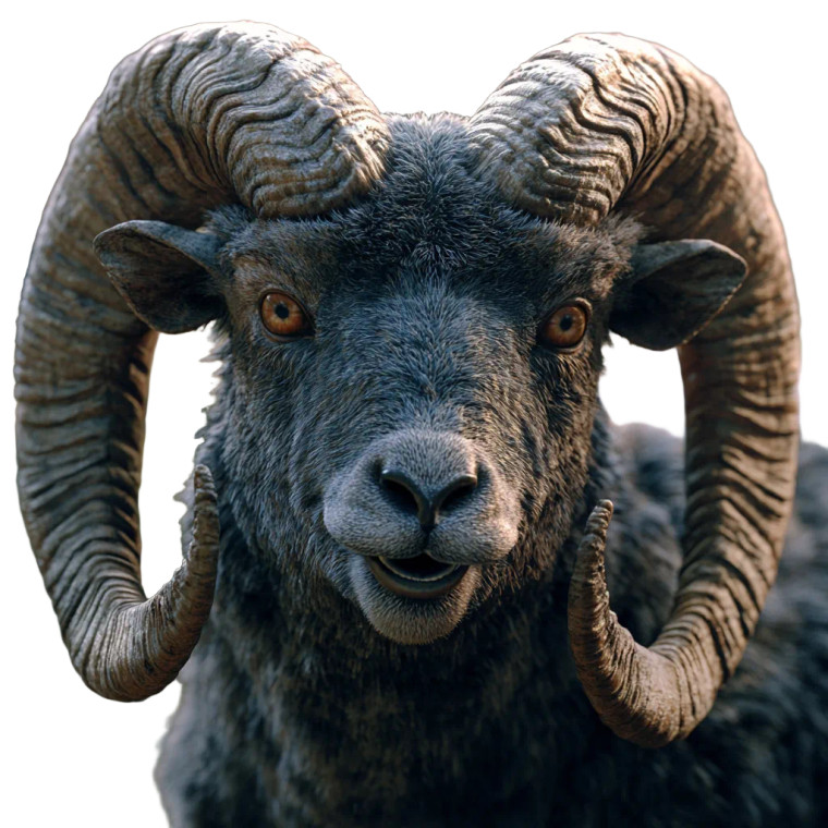Majestic Ram Portrait Vinyl Car Decal Sticker – Waterproof & UV-Resistant 8"