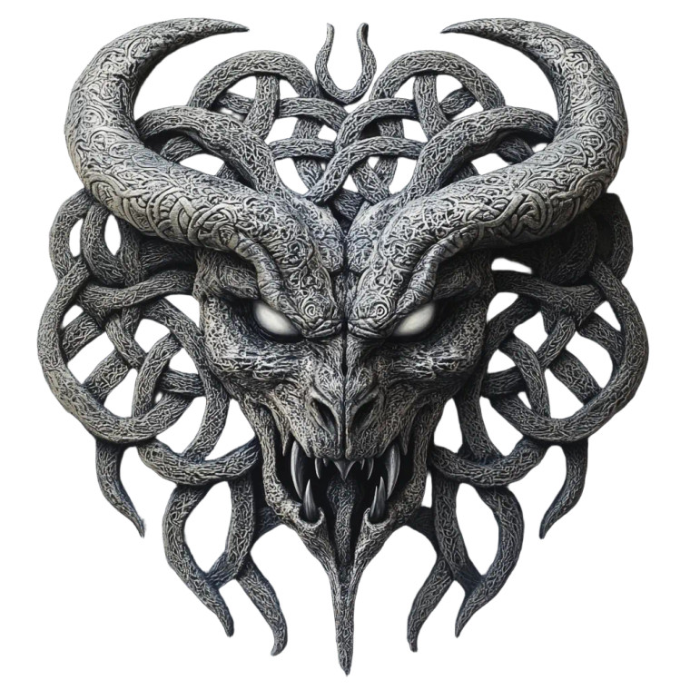 Celtic Demon Face Vinyl Car Decal Sticker – Waterproof & UV-Resistant 8"