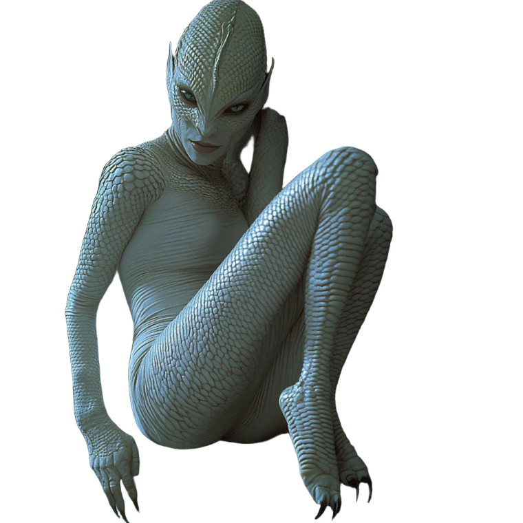 Alien Woman Display Vinyl Car Decal Sticker – Waterproof & UV-Resistant 8"