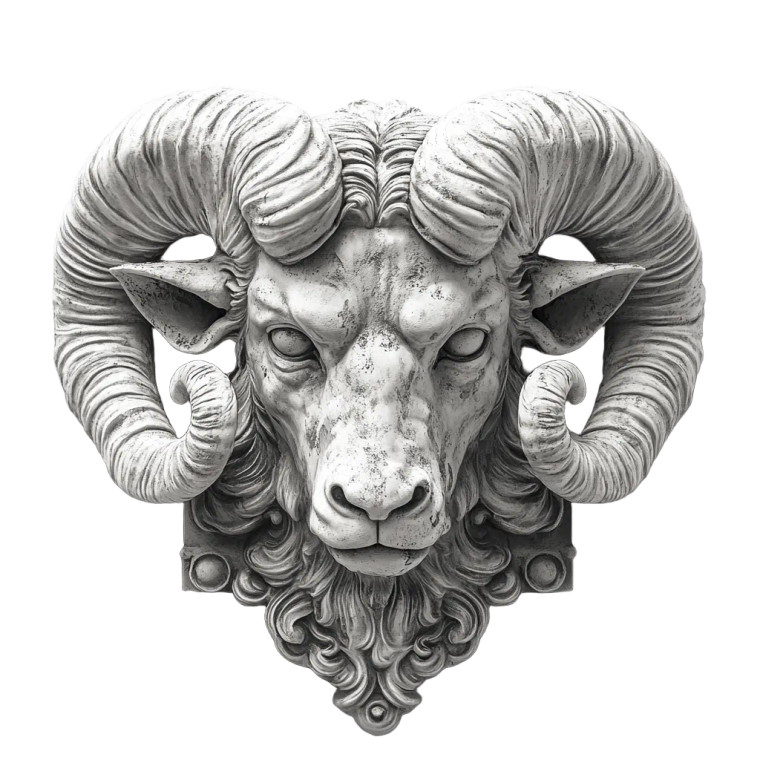 Aries Symbol Face Vinyl Car Decal Sticker – Waterproof & UV-Resistant 8"