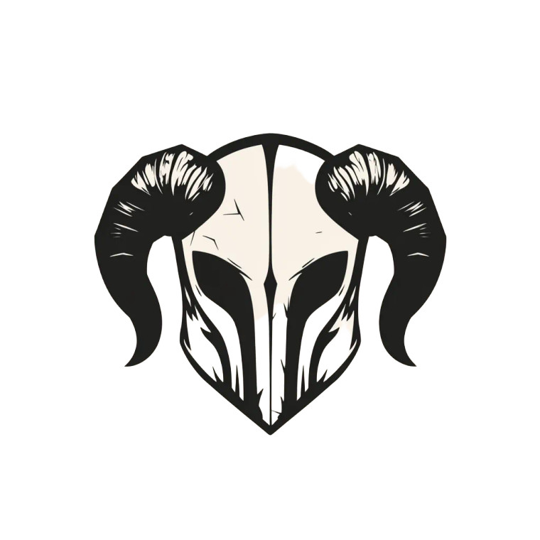 Ram Horn Helmet V2 Vinyl Car Decal Sticker – Waterproof & UV-Resistant 8"