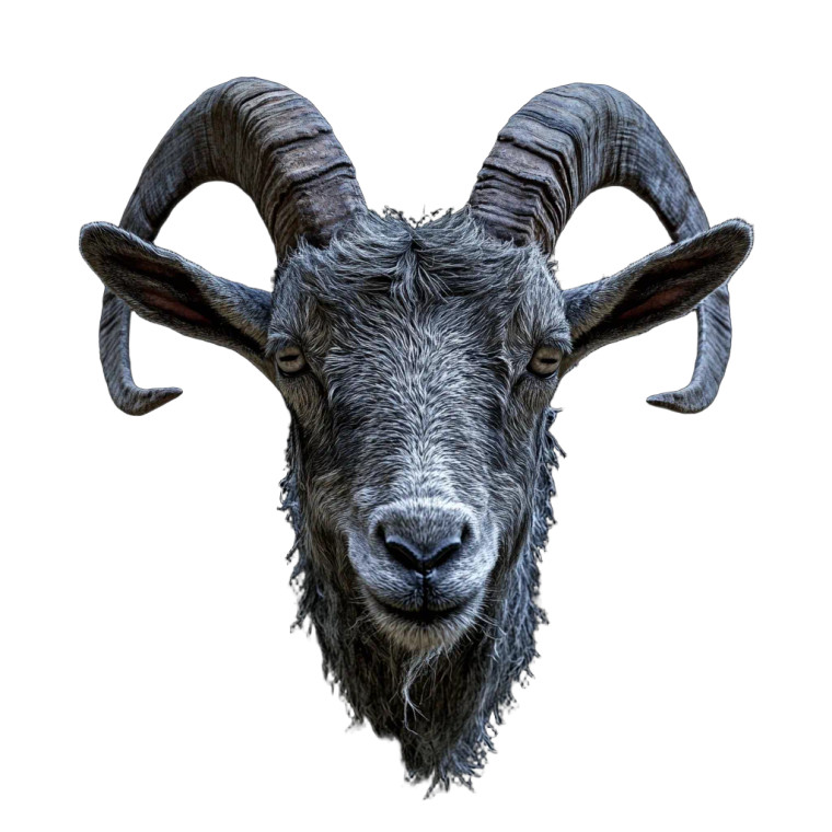 Deranged Goat Head Vinyl Car Decal Sticker – Waterproof & UV-Resistant 8"