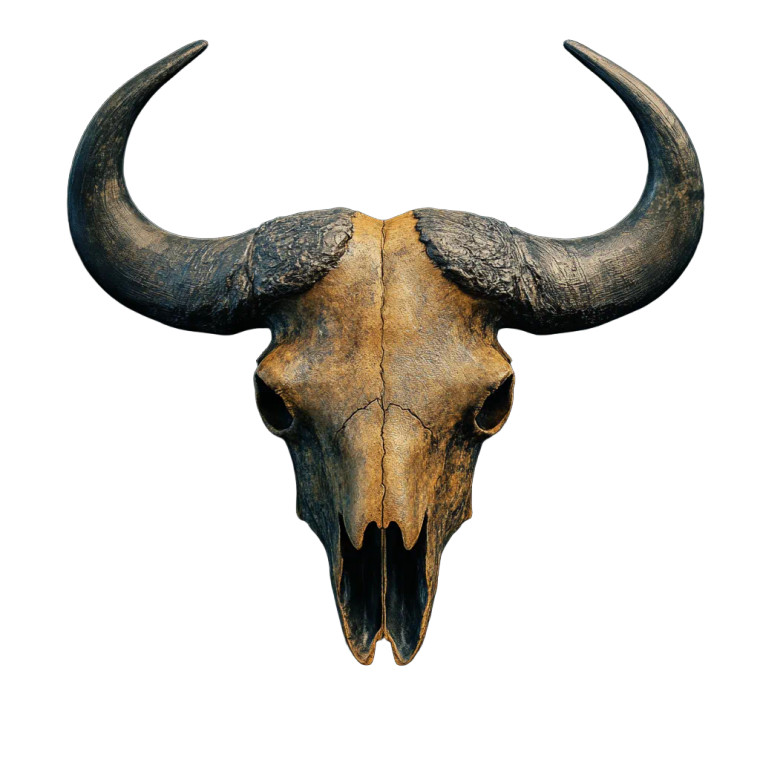 African Buffalo Skull Vinyl Car Decal Sticker – Waterproof & UV-Resistant 8"