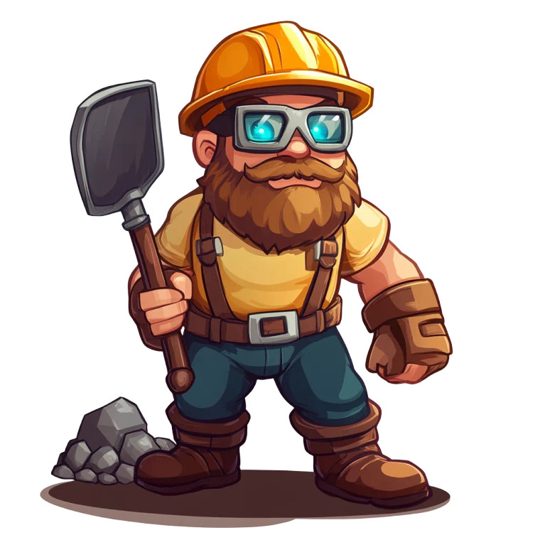 Cartoon Miner Character Vinyl Car Decal Sticker – Waterproof & UV-Resistant 8"