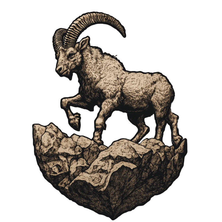 Ibex Mountain Logo Vinyl Car Decal Sticker – Waterproof & UV-Resistant 8"