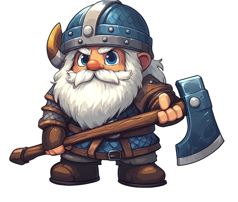 Viking Dwarf Mascot Vinyl Car Decal Sticker – Waterproof & UV-Resistant 8"