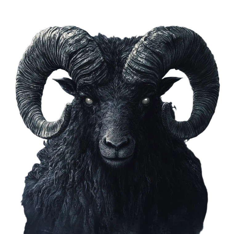 Gothic Ram God Vinyl Car Decal Sticker – Waterproof & UV-Resistant 8"
