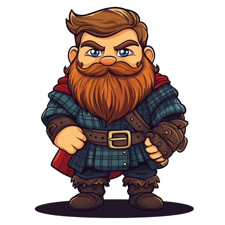 Scottish Warrior Mascot Vinyl Car Decal Sticker – Waterproof & UV-Resistant 8"