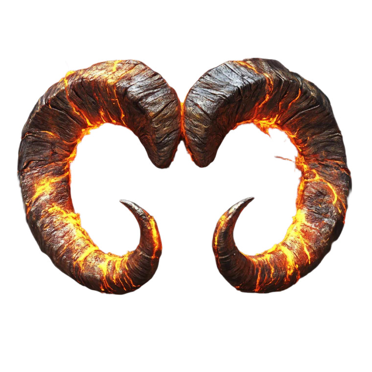 Fiery Ram'S Horns Vinyl Car Decal Sticker – Waterproof & UV-Resistant 8"