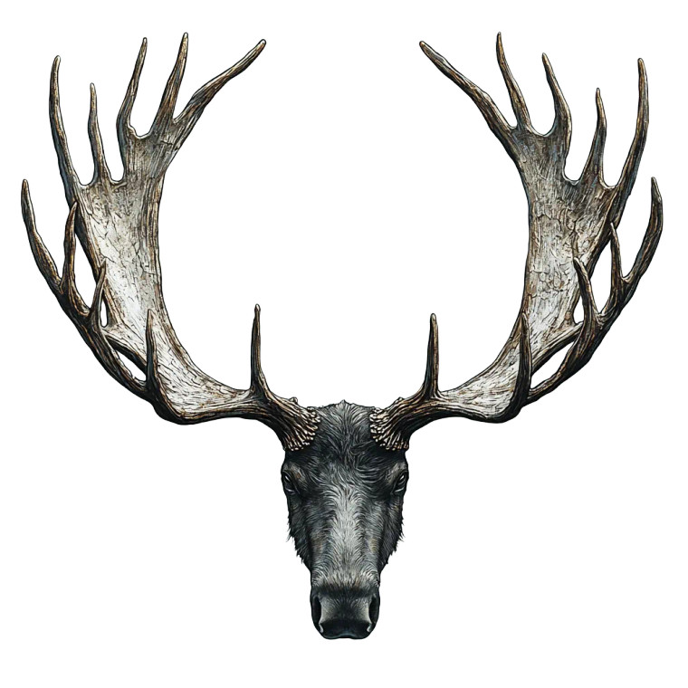 Symmetric Moose Emblem Vinyl Car Decal Sticker – Waterproof & UV-Resistant 8"