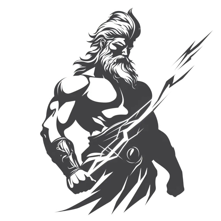 Zeus Lightning Logo V2 Vinyl Car Decal Sticker – Waterproof & UV-Resistant 8"