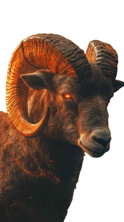 Fiery Aries Ram Vinyl Car Decal Sticker – Waterproof & UV-Resistant 8"