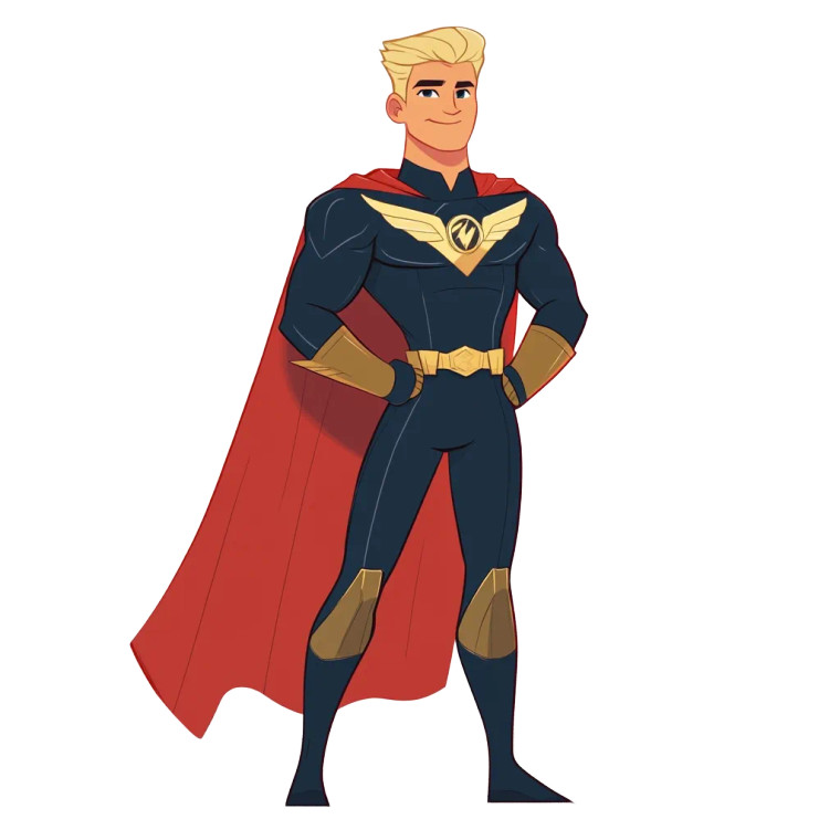 Blue Hero Icon Vinyl Car Decal Sticker – Waterproof & UV-Resistant 8"