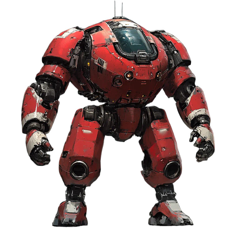 Crimson Mech Robot Vinyl Car Decal Sticker – Waterproof & UV-Resistant 8"