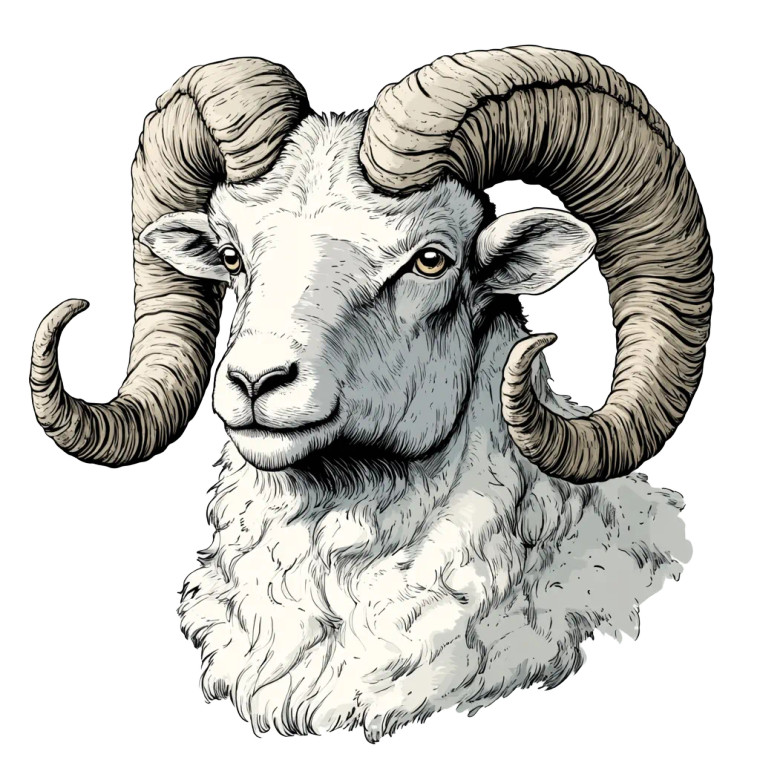 Talking White Ram Vinyl Car Decal Sticker – Waterproof & UV-Resistant 8"