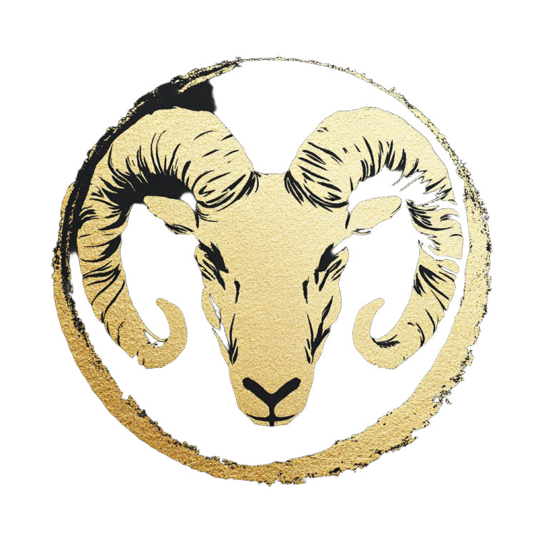 Golden Ram Logo V2 Vinyl Car Decal Sticker – Waterproof & UV-Resistant 8"