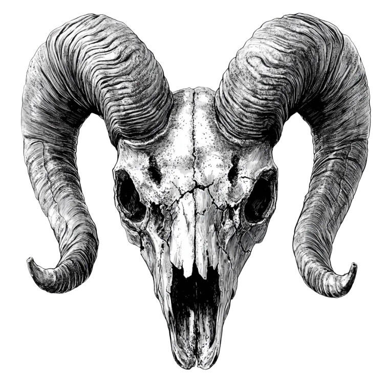 Cracked Ram Skull Vinyl Car Decal Sticker – Waterproof & UV-Resistant 8"