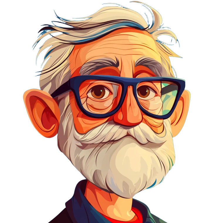 Colorful Old Man Vinyl Car Decal Sticker – Waterproof & UV-Resistant 8"