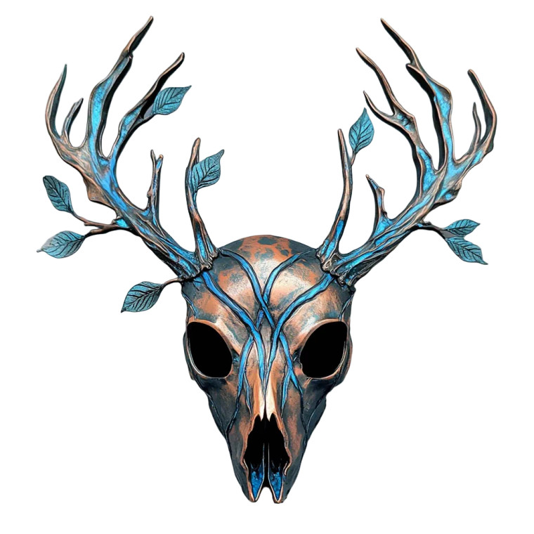 Copper Deer Mask Vinyl Car Decal Sticker – Waterproof & UV-Resistant 8"