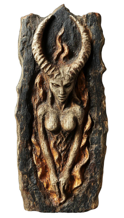 Horned Woman Talisman Vinyl Car Decal Sticker – Waterproof & UV-Resistant 8"