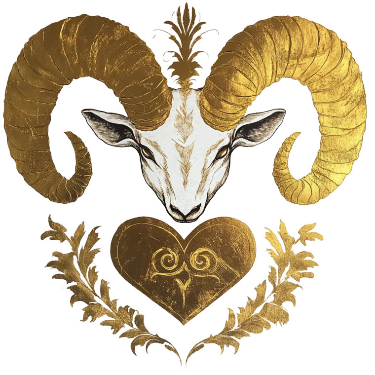 Golden Ram Sigil Vinyl Car Decal Sticker – Waterproof & UV-Resistant 8"