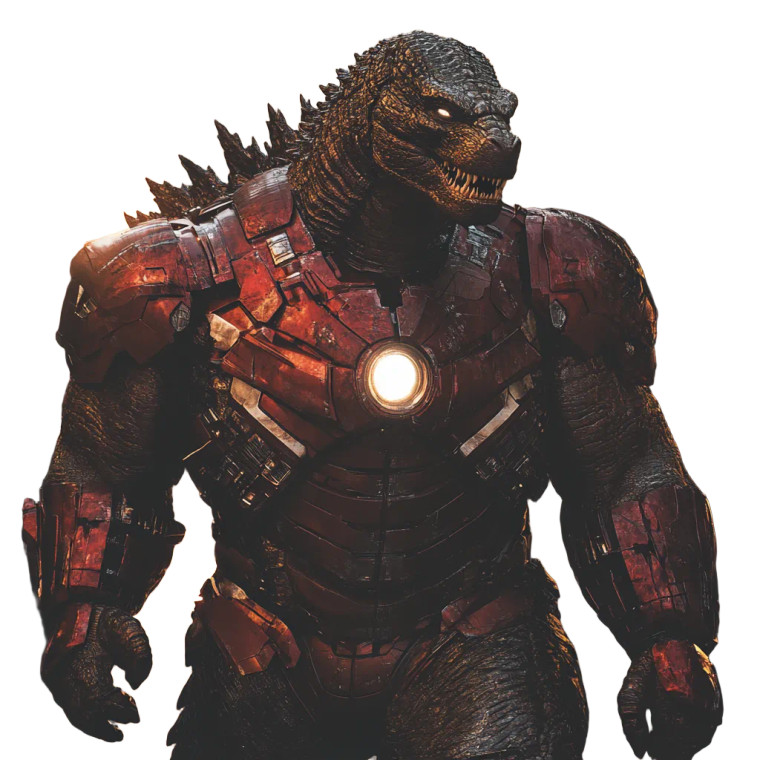 Godzilla Ironman Suit Vinyl Car Decal Sticker – Waterproof & UV-Resistant 8"