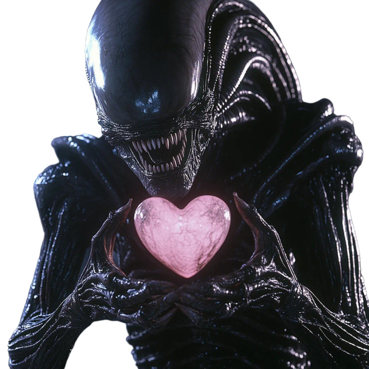 Xenomorph Heart Gesture Vinyl Car Decal Sticker – Waterproof & UV-Resistant 8"
