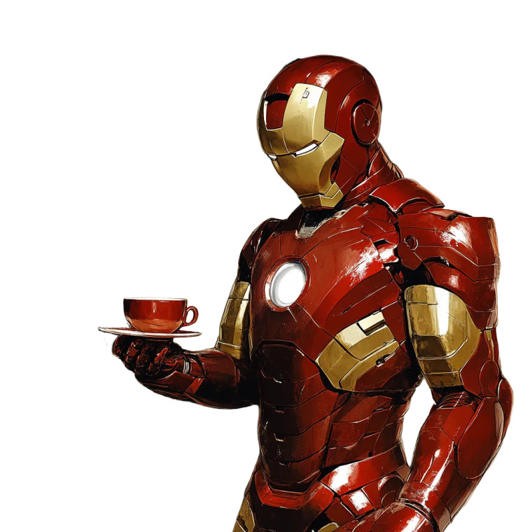 Iron Man Coffee Vinyl Car Decal Sticker – Waterproof & UV-Resistant 8"