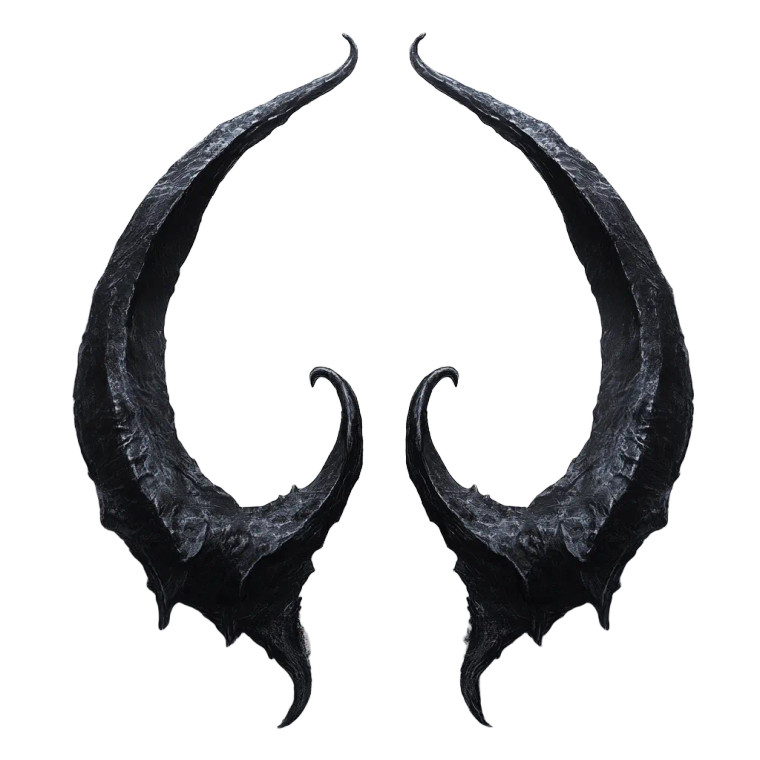 Black Demon Horns Vinyl Car Decal Sticker – Waterproof & UV-Resistant 8"