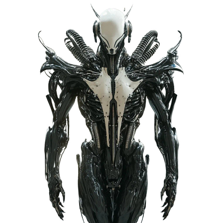 Biomechanical Humanoid Creature Vinyl Car Decal Sticker – Waterproof & UV-Resistant 8"