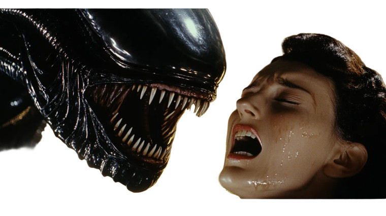 Retro Futurism Xenomorph Vinyl Car Decal Sticker – Waterproof & UV-Resistant 8"