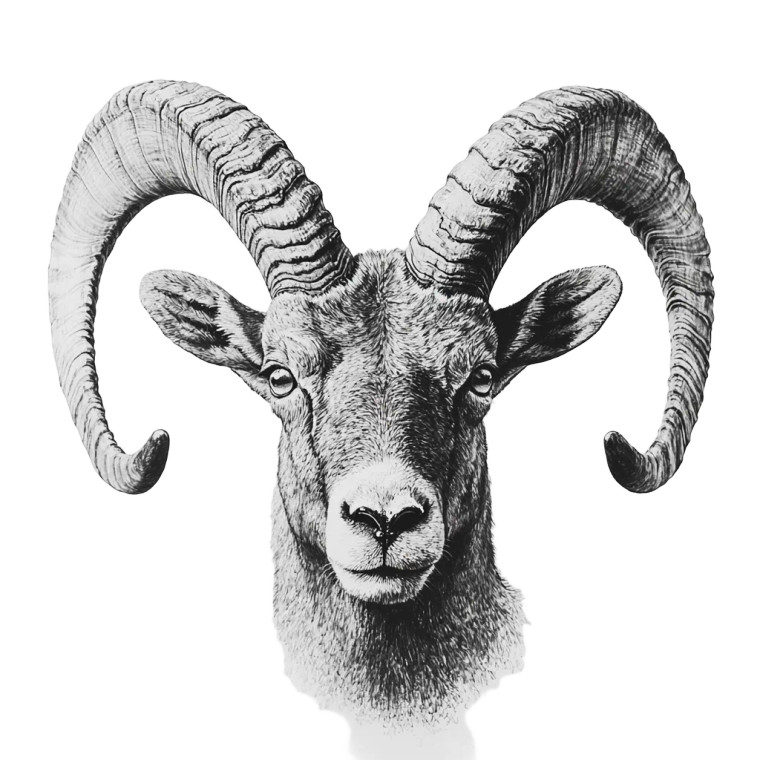 Alpine Ibex Head Vinyl Car Decal Sticker – Waterproof & UV-Resistant 8"