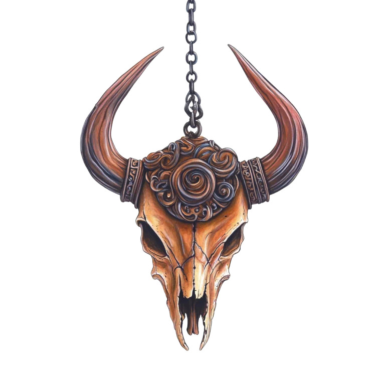 Skull Bull Head Vinyl Car Decal Sticker – Waterproof & UV-Resistant 8"