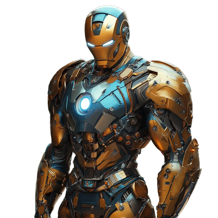 French Ironman Armor Vinyl Car Decal Sticker – Waterproof & UV-Resistant 8"