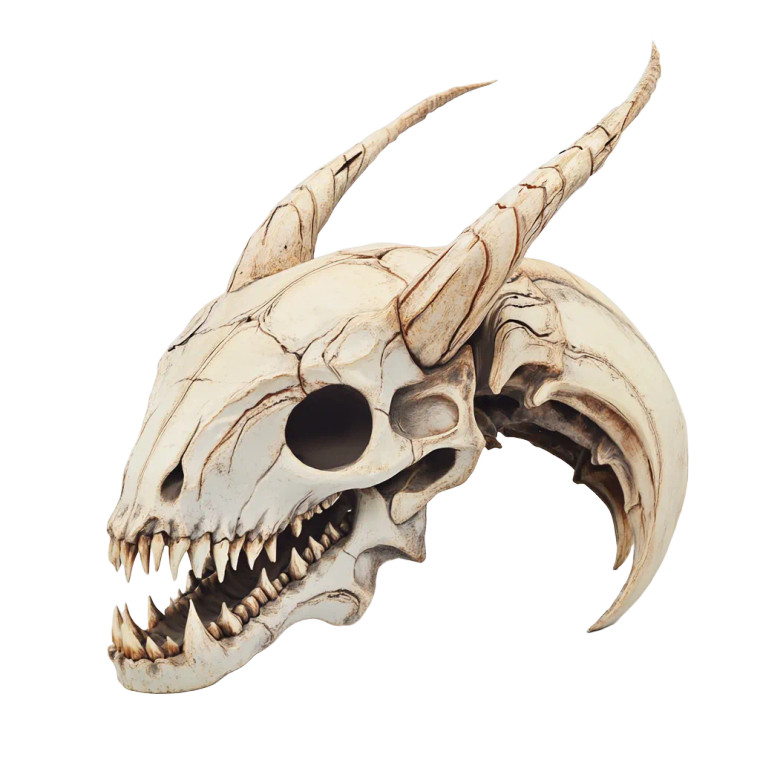 Fantasy Bone Head Vinyl Car Decal Sticker – Waterproof & UV-Resistant 8"