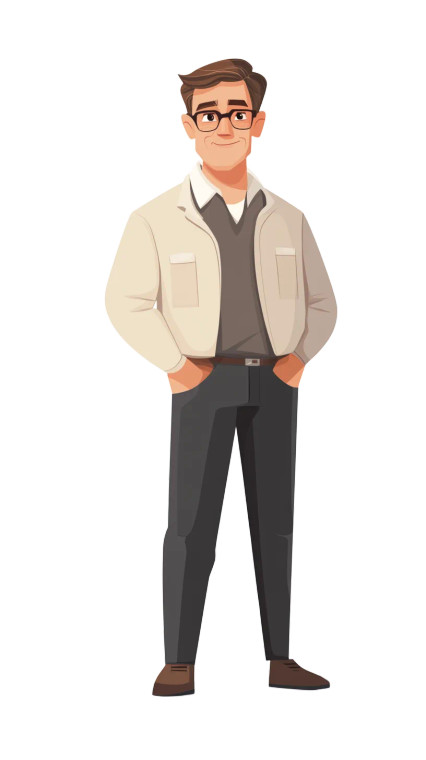 Q-Version Man Vinyl Car Decal Sticker – Waterproof & UV-Resistant 8"