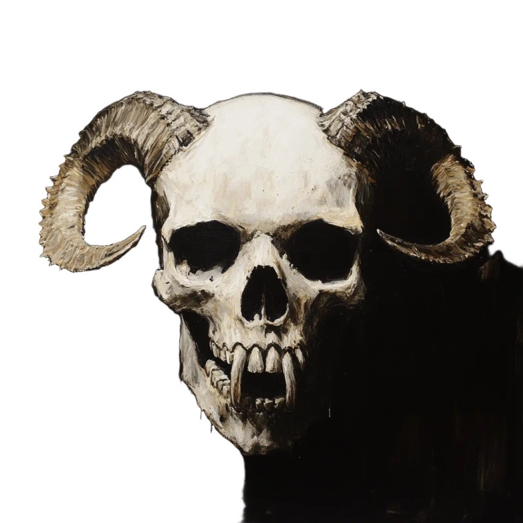 Horned Skull V6 Vinyl Car Decal Sticker – Waterproof & UV-Resistant 8"