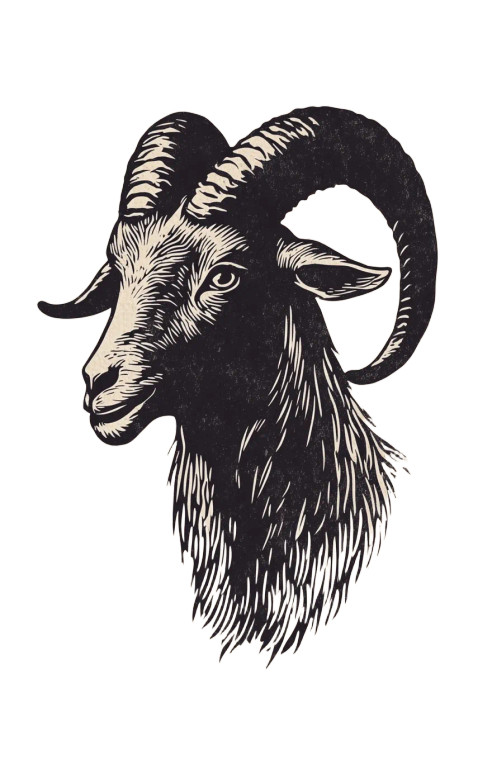 Goat Head Stamp Vinyl Car Decal Sticker – Waterproof & UV-Resistant 8"